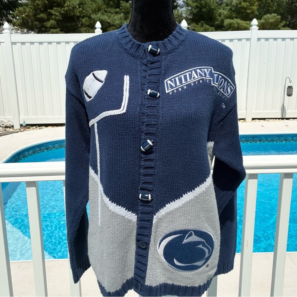 Vintage Penn State Nittany Lions Birch Bros. Button Front Cardigan Sweater Large